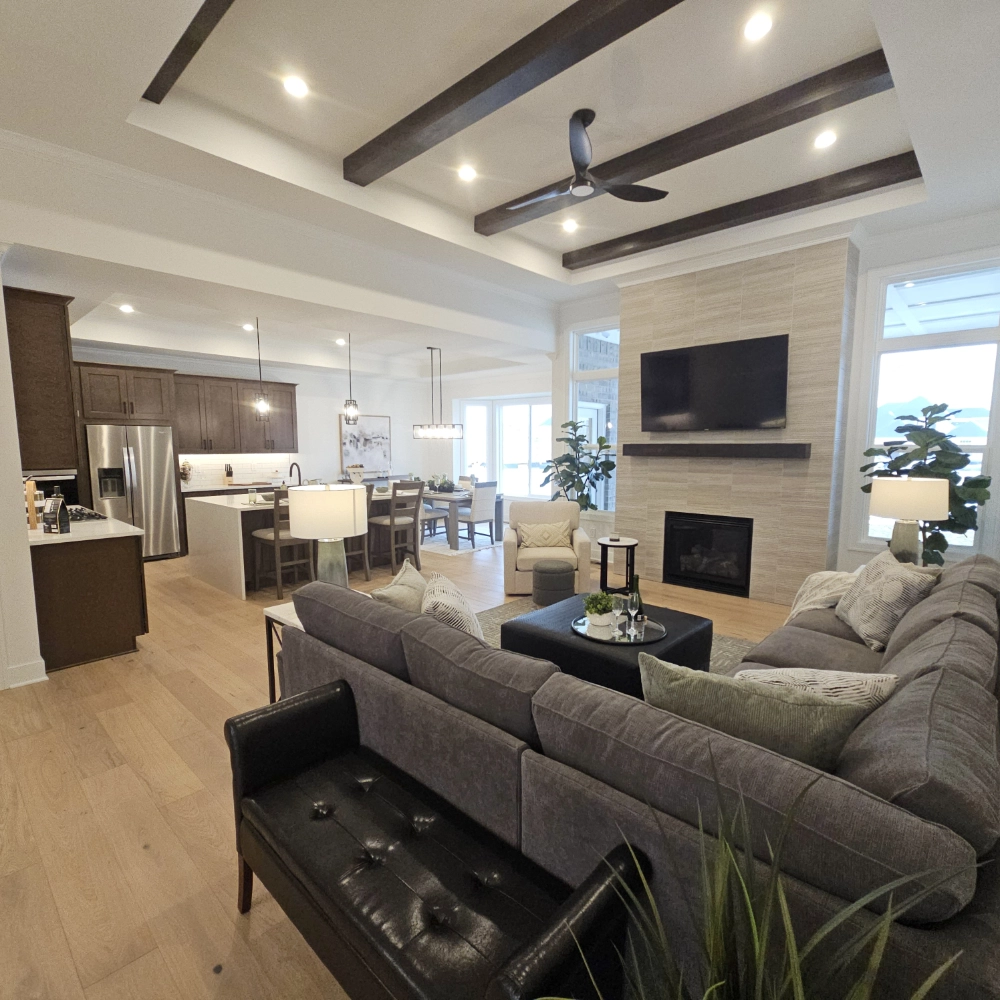 Great Room to Kitchen - Mistwood Model Home Macomb MI