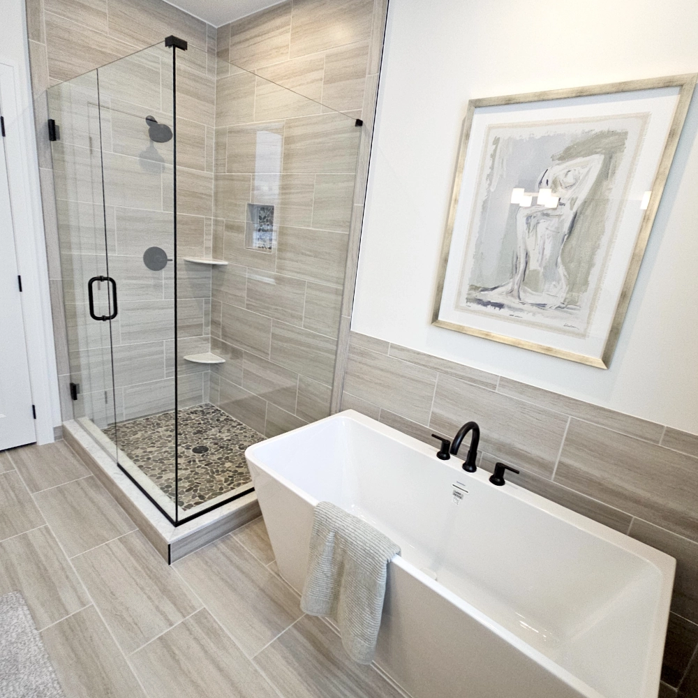 Master Bath Room Shower & Tub- Mistwood Model Home Macomb MI
